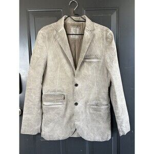 VTG ALLSAINTS Men’s Linen Blend Blazer Jacket Spitalfields Distress Gray Sz 36